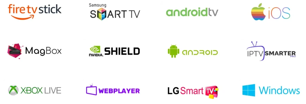 Legal IPTV services in the USA with smart TV and official streaming provider logos