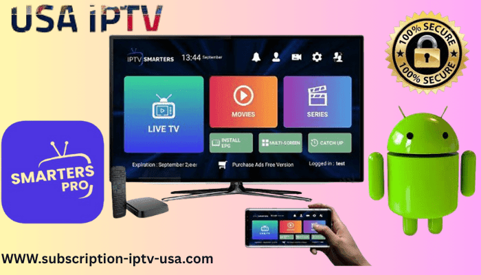 IPTV Smarters Pro running on Android TV, Firestick, and mobile phone simultaneously